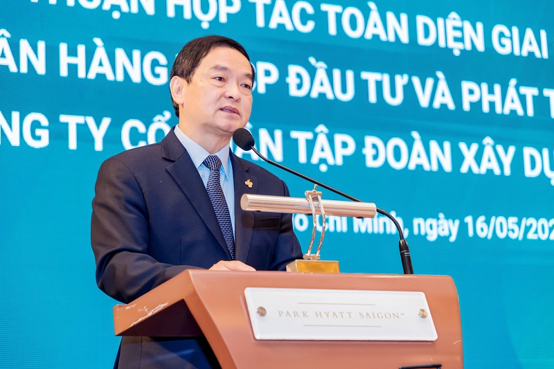 Ông Lê Viết Hải - Chủ tịch HĐQT HBC phát biểu tại buổi lễ ký kết