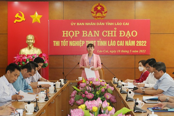 Phó Chủ tịch UBND tỉnh Giàng Thị Dung, phát biểu kết luận cuộc họp
