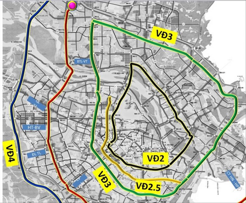Quy hoạch các tuyến đường Vành đai nội đô Hà Nội được yêu cầu thi công xong đến năm 2025. Ảnh Tienphong.vn