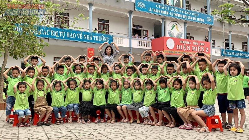 Các em học sinh lớp 1 trường Tiểu học Điện Biên 2, thành phố Thanh Hoá, tỉnh Thanh Hoá.