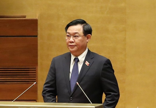 Chủ tịch Quốc hội Vương Đình Huệ phát biểu khai mạc kỳ họp. Ảnh Nhật Minh