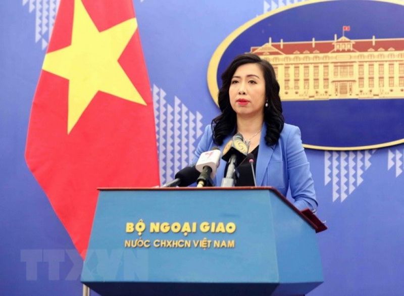 Người phát ngôn Bộ Ngoại giao, bà Lê Thị Thu Hằng. Ảnh TTXVN