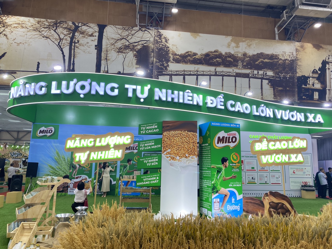Các gian hàng được bày trí đẹp mắt Trong khuôn khổ triển lãm ngành sữa tại Cung Văn hóa Hữu Nghị, Hà Nội
