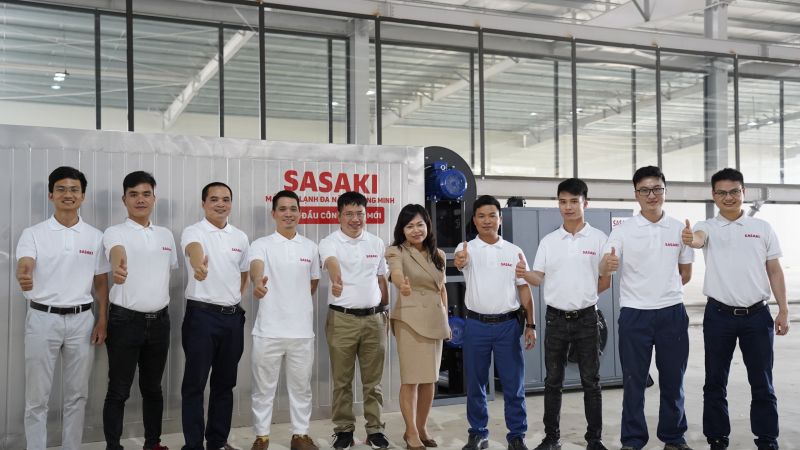 Đội ngũ nhân viên SASAKI trong dự án lắp đặt dây chuyền chế biến nông sản