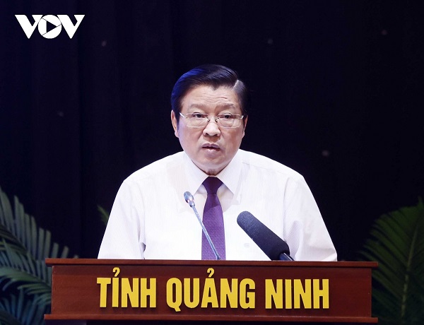Ông Phan Đình Trạc, Ủy viên Bộ Chính trị, Bí thư Trung ương Đảng, Trưởng Ban Nội chính Trung ương, Phó Trưởng ban Thường trực Ban Chỉ đạo phát biểu