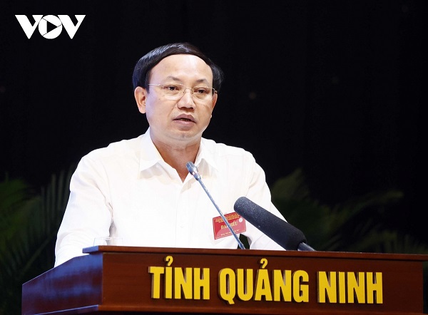 Ông Nguyễn Xuân Ký, Ủy viên Trung ương Đảng, Bí thư Tỉnh uỷ Quảng Ninh phát biểu
