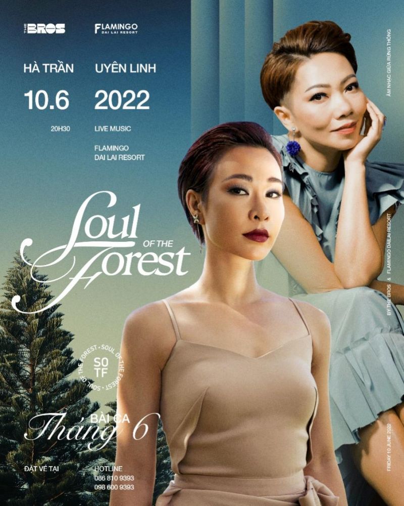 ca sĩ Hà Trần và Uyên Linh, hai giọng ca xuất sắc thuộc trường phái thực lực, sẽ là những người mở màn cho chuỗi sự kiện âm nhạc Soul of the Forest