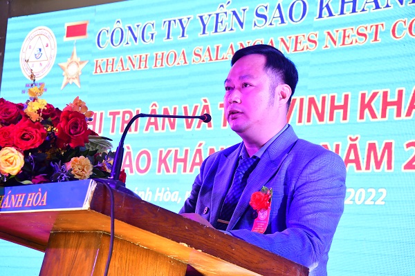 Ông Nguyễn Thế Hùng- Giám đốc Công ty TNHH Phân phối Hà Giang đại diện Nhà phân phối Khu vực Miền Bắc phát biểu.
