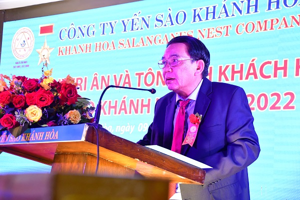 Ông Nguyễn Anh Hùng- Chủ tịch Hội đồng thành viên Công ty Yến sào Khánh Hòa phát biểu.
