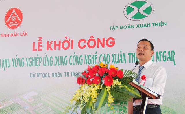 Phó Chủ tịch UBND tỉnh Y Giang Gry Niê Knơng phát biểu tại buổi lễ.