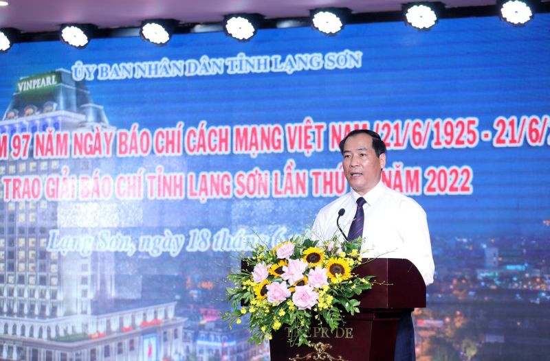 Phó chủ tịch thường trực UBND tỉnh Lạng Sơn, Chủ tịch Hội đồng Giải báo chí tỉnh, Dương Xuân Huyên