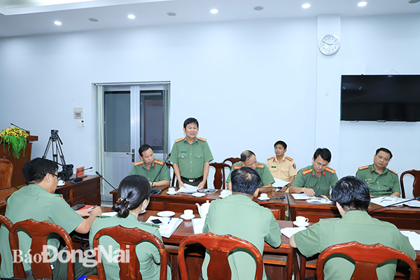 Lãnh đạo Phòng Bảo vệ chính trị nội bộ Công an tỉnh Đồng Nai triển khai kế hoạch bảo đảm an ninh, an toàn Kỳ thi tốt nghiệp THPT năm 2022.