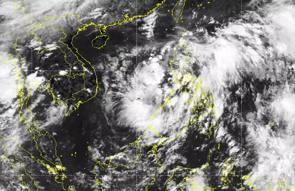 Ảnh mây vệ tinh vùng áp thấp ở Philippines (Ảnh: NCHMF)