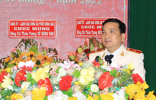 Thiếu tướng Nguyễn Sỹ Quang, Giám đốc Công an tỉnh Đồng Nai phát biểu nhận nhiệm vụ