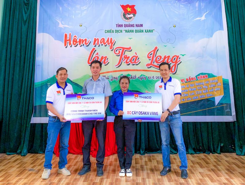 Đoàn Thanh niên THACO đã đến thăm và trao tặng hai công trình thanh niên cho bà con nhân dân xã Trà Leng
