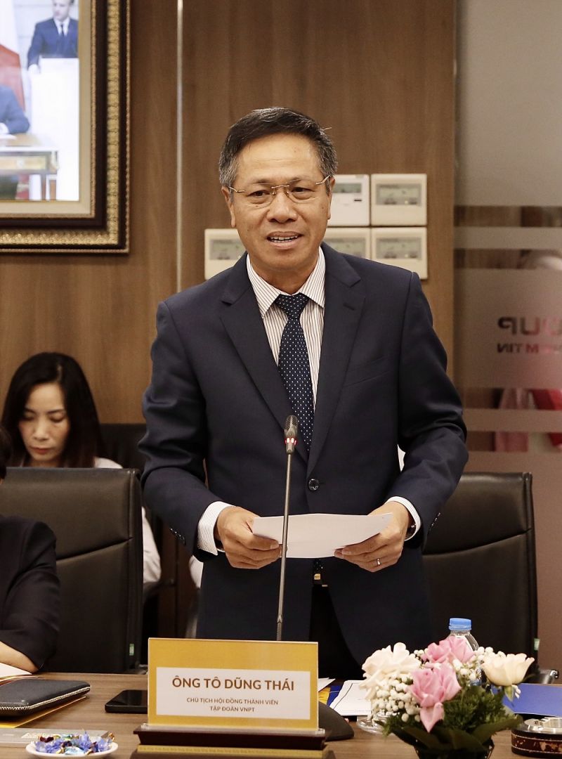 Ông Tô Dũng Thái, Chủ tịch HĐTV Tập đoàn VNPT phát biểu tại sự kiện