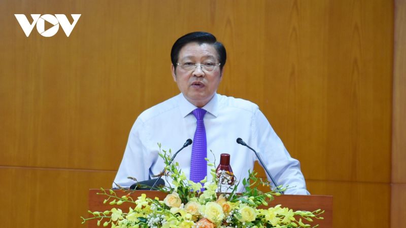 Trưởng ban Nội chính Trung ương Phan Đình Trạc phát biểu tại hội nghị
