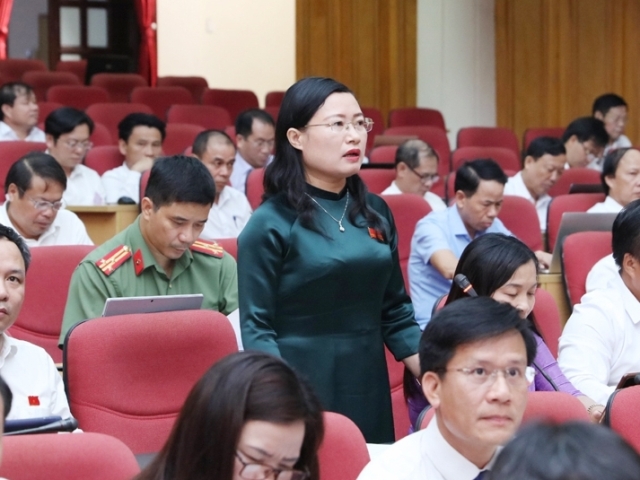 Đại biểu Nguyễn Thị Nguyệt đặt câu hỏi tại phiên họp thứ 2