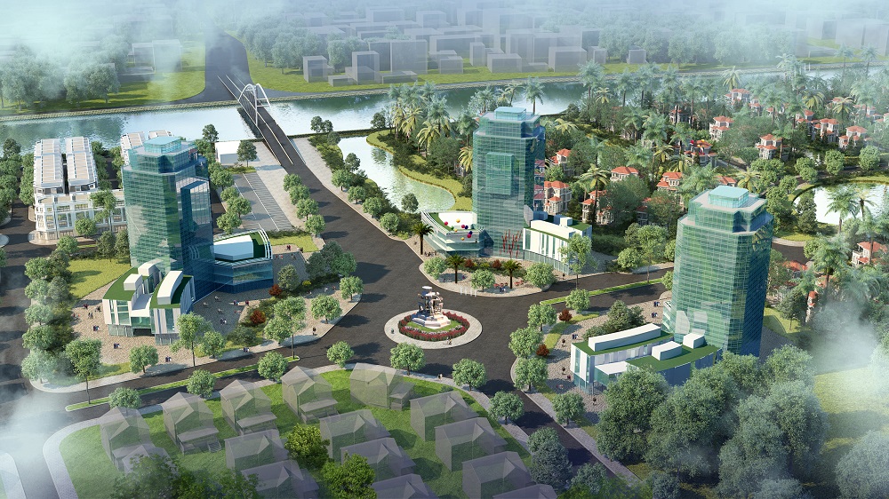 Khu vực trung tâm – Khu đô thị mới Cồn Khương (Cần Thơ) do Văn Phú - Invest tiến hành quy hoạch, đầu tư, xây dựng