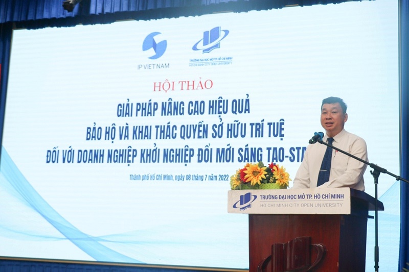 Trần Lê Hồng, Phó Cục trưởng Cục Sở hữu trí tuệ phát biểu khai mạc hội thảo