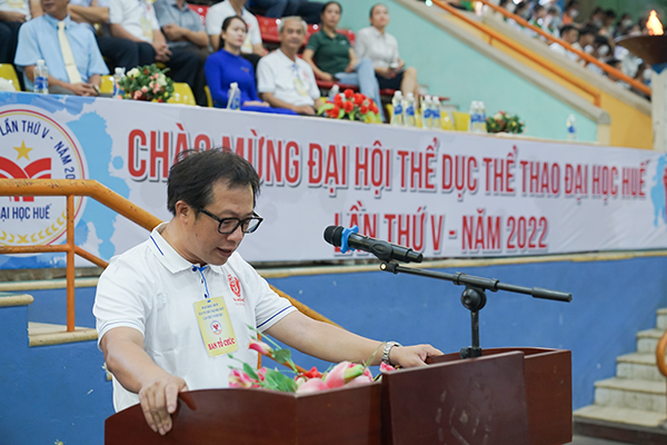PGS.TS. Lê Anh Phương, Giám đốc Đại học Huế phát biểu khai mạc đại hội