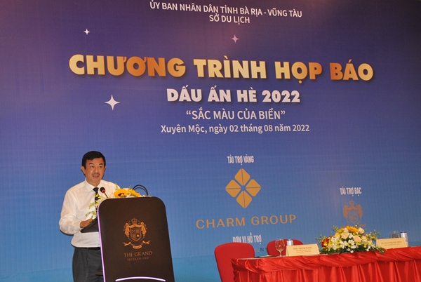 Ông Trịnh Hàng, Giám đốc Sở Du lịch Bà Rịa Vũng Tàu phát biểu tại buổi họp báo
