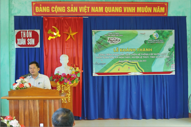 Ông Trần Vũ Hoài, Giám đốc kinh doanh bia Carlsberg Vietj Nam tại Quảng Bình tại Lễ khánh thành