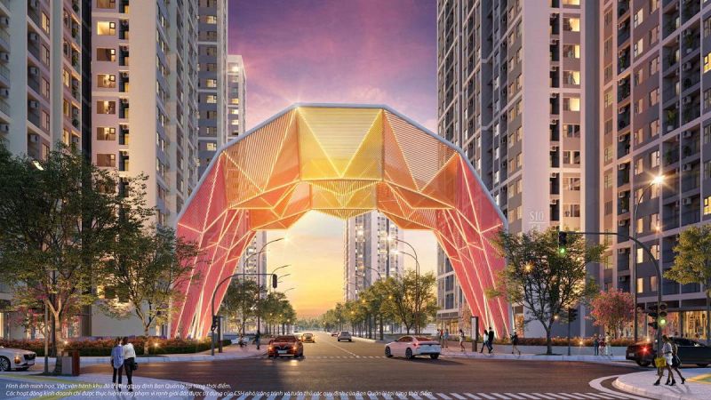 Cổng chào biểu tượng tại dự án The Origami – Vinhomes Grand Park
