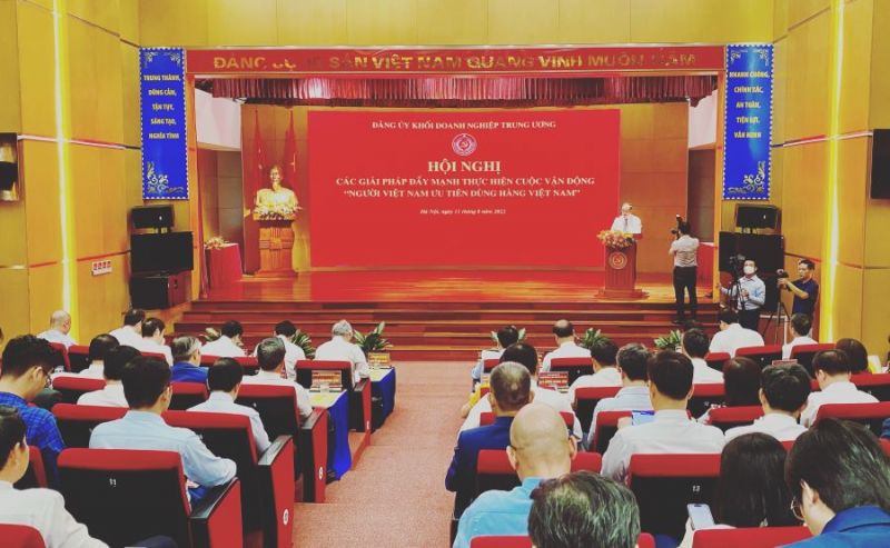 Toàn cảnh Hội nghị “Các giải pháp thúc đẩy thực hiện cuộc vận động “Người Việt Nam ưu tiên dùng hàng Việt Nam” do Đảng ủy Khối DNTW tổ chức