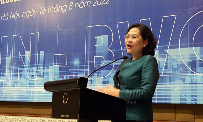 Thống đốc Ngân hàng Nhà nước Nguyễn Thị Hồng phát biểu khai mạc hội nghị.