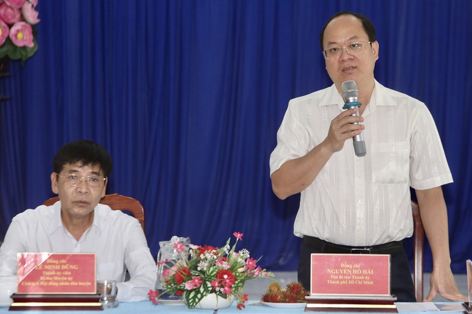 Phó Bí thư Thành ủy TP. HCM Nguyễn Hồ Hải phát biểu mở đầu buổi làm việc.