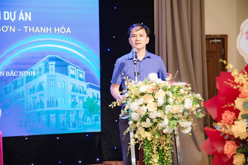 Ông Lê Đình Toàn Chủ tịch HĐQT Công ty Cổ phần Thương mại & Bất động sản Hoàng Sơn phát biểu tại lễ ký kết
