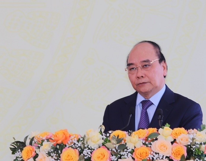 Đồng chí Nguyễn Xuân Phúc, Ủy viên Bộ Chính trị, Chủ tịch nước CHXHCN Việt Nam phát biểu tại buổi lễ.