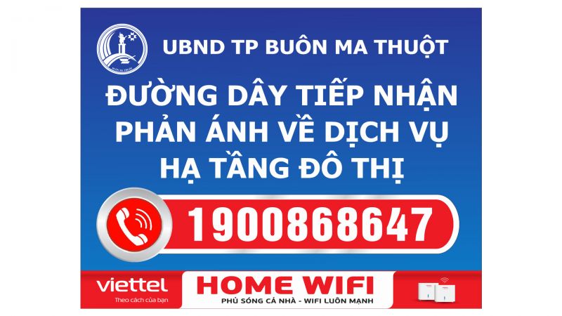 TP. Buôn Ma Thuột thiết lập Đường dây nóng tiếp nhận phản ánh về dịch vụ hạ tầng đô thị