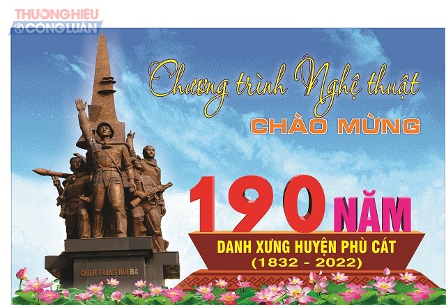 Pano kỷ niệm 190 danh xưng huyện Ph&ugrave; C&aacute;t.