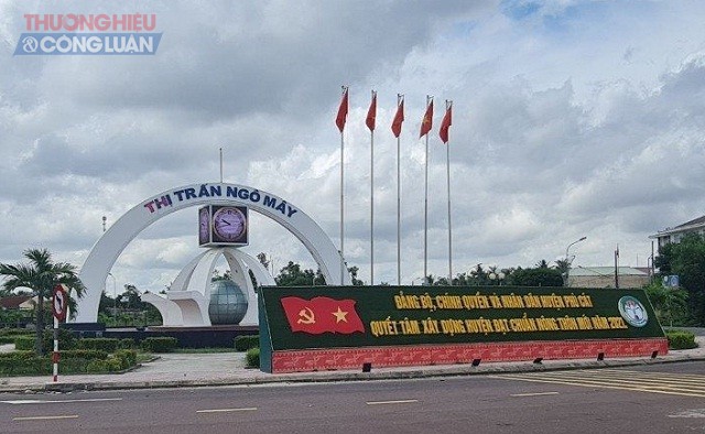 Trung t&acirc;m thị trấn Ng&ocirc; M&acirc;y, nơi sẽ diễn ra Lễ kỷ niệm 190 danh xưng huyện Ph&ugrave; C&aacute;t.