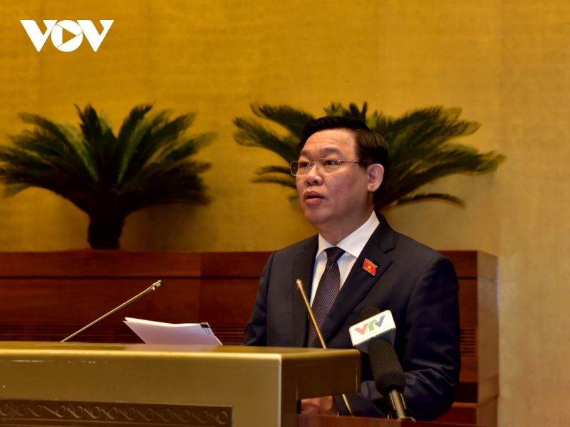 Chủ tịch Quốc hội Vương Đình Huệ phát biểu tại Hội nghị