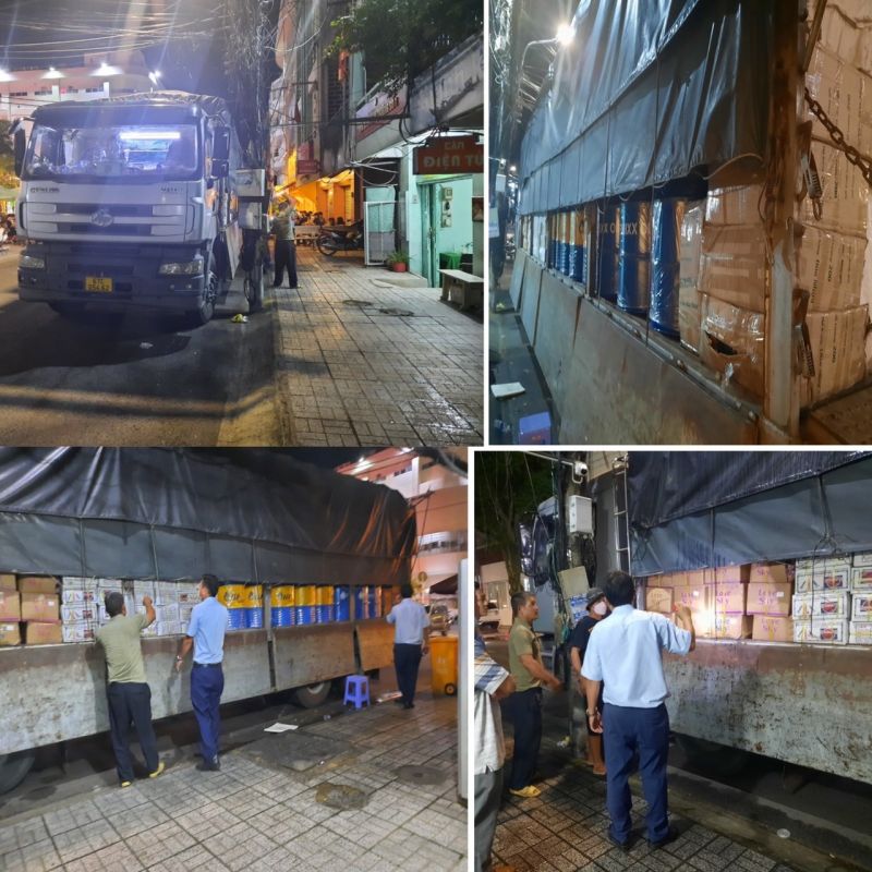 An Giang phát hiện xe tải vận chuyển số lượng lớn hàng hóa không rõ nguồn gốc