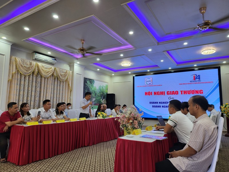 Quang cảnh “Hội nghị Kết nối giao thương Nghệ An - Quảng Trị” diễn ra tại TP. Vinh (Nghệ An)