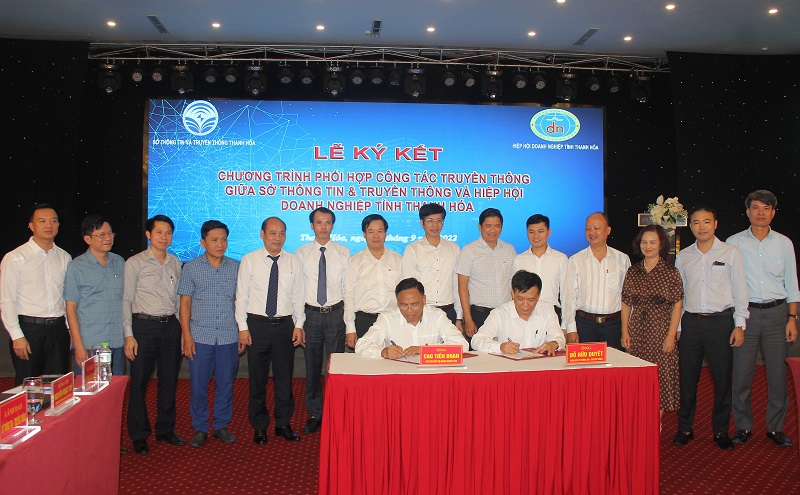 Sở Thông tin và Truyền thông, Hiệp hội Doanh nghiệp tỉnh Thanh Hóa ký kết chương trình phối hợp truyền thông