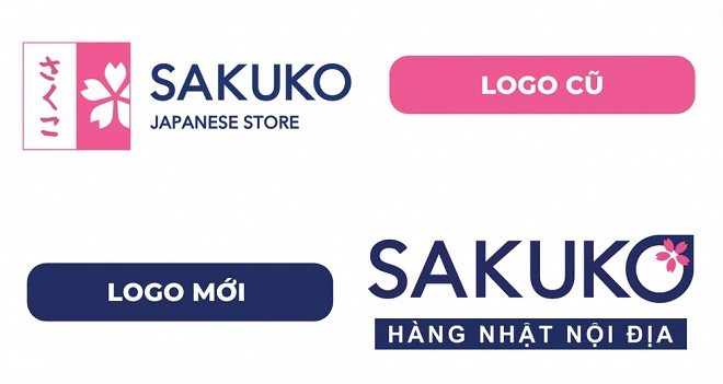 Logo cũ và mới của Sakuko