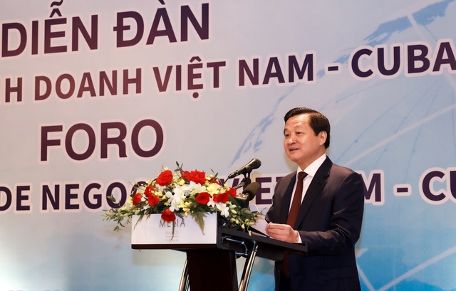 Phó Thủ tướng Lê Minh Khái đánh giá cao các doanh nghiệp Việt Nam đã tích cực nắm bắt cơ hội, sớm hưởng ứng tích cực chủ trương kêu gọi, thu hút đầu tư của Chính phủ Cuba