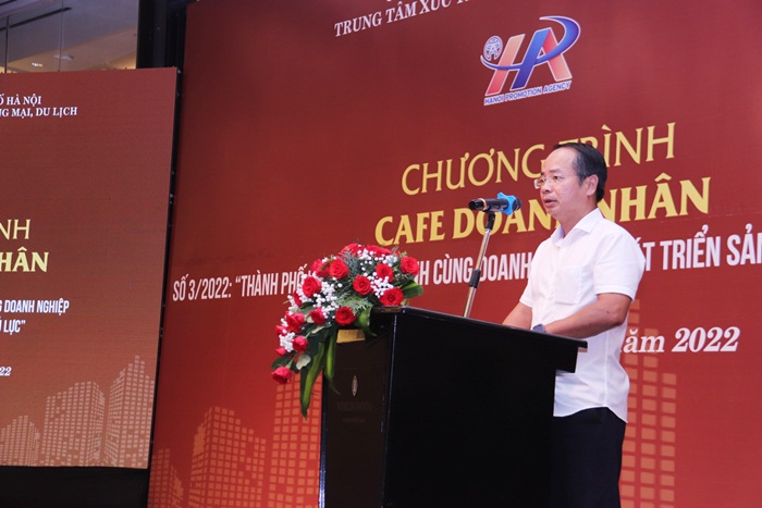 Phó Giám đốc Trung tâm xúc tiến đầu tư, thương mại, du lịch thành phố Hà Nội Lê Tự Lực phát biểu tại chương trình