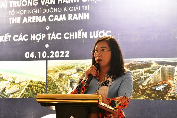 Bà Nguyễn Thị Lệ Thanh- Giám đốc sở Du lịch Khánh Hòa phát biểu.