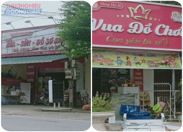 Shop Hà Bi có địa chỉ tại thôn Đồng Thọ, xã Vạn Hà, Nông Cống đang bán nhiều sản phẩm không tem nhãn phụ.