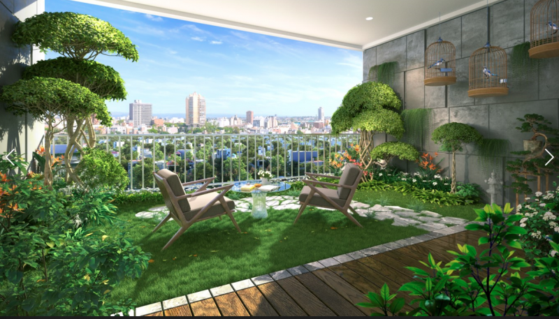 Ban công xanh – “Khu vườn trên cao” lên tới 17m2 trong căn hộ Zen Tower