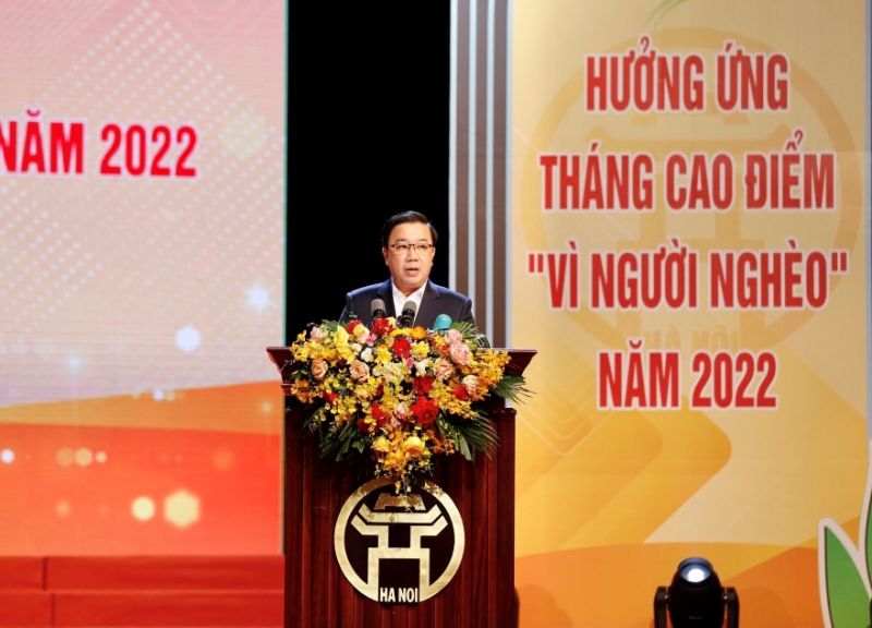 Ông Chử Xuân Dũng - Phó Chủ tịch UBND thành phố Hà Nội phát biểu khai mạc Lễ phát động