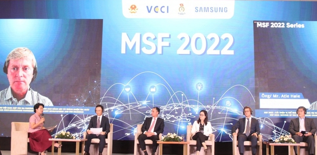 Diễn đàn đa phương (MSF) 2022 với chủ đề: Cải thiện vị thế trong chuỗi giá trị toàn cầu cho Việt Nam: Hợp tác đa phương trong nâng cao năng lực và trách nhiệm tra soát. Ảnh VGP