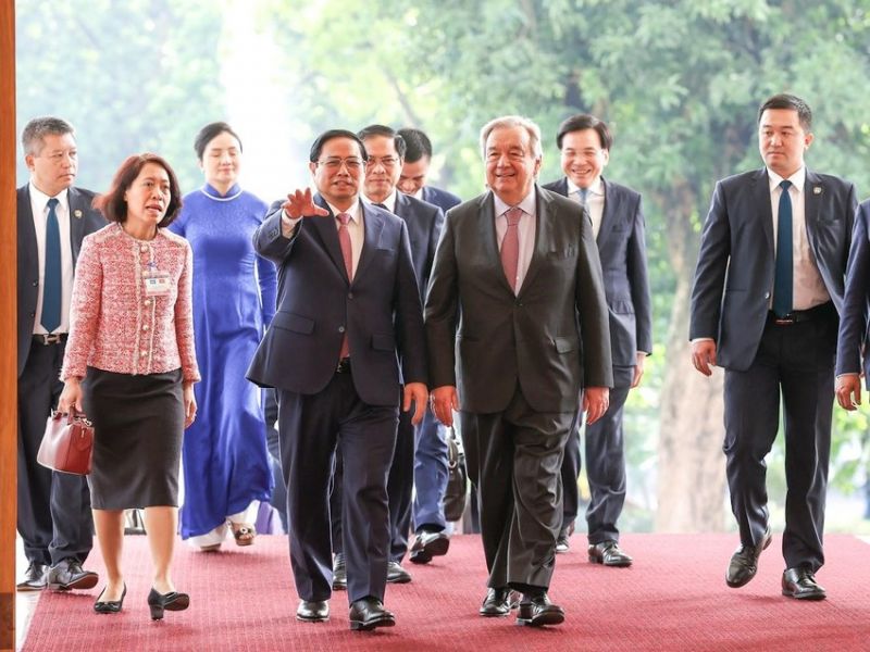 Thủ tướng Phạm Minh Chính tiếp Tổng Thư ký Liên Hợp Quốc (LHQ) António Guterres