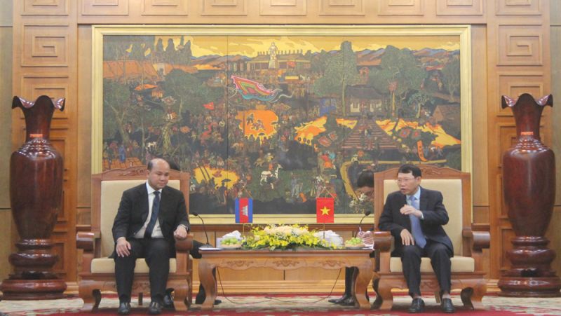 Chủ tịch UBND tỉnh Lê Ánh Dương tiếp Đoàn đại biểu cấp cao T.Ư Hội Liên hiệp Thanh niên Campuchia